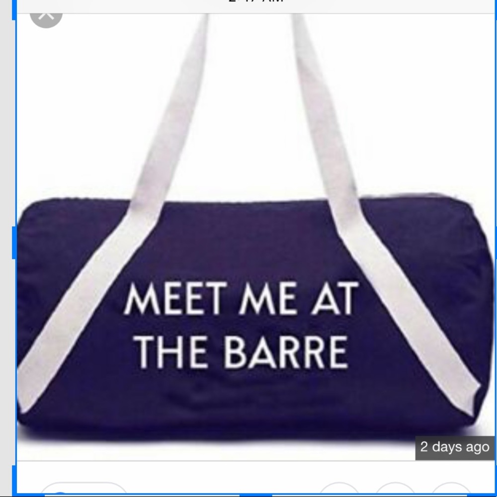 Pure Barre MEET ME AT BARRE” duffel bag